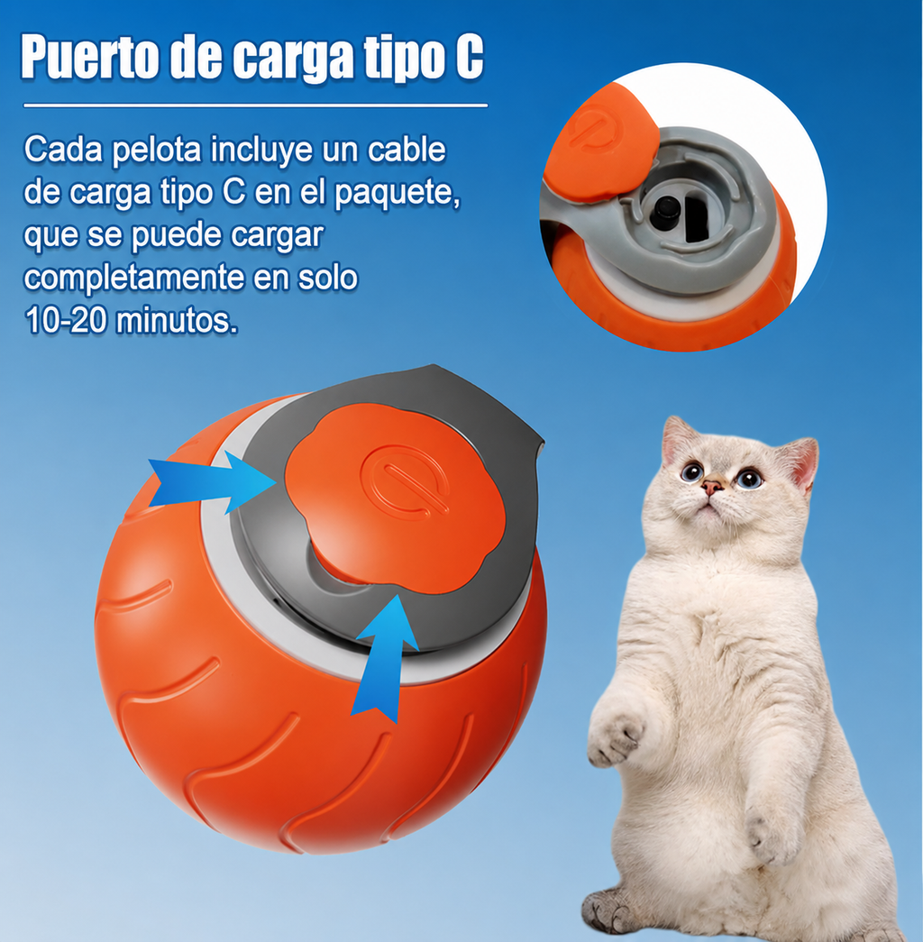 🐱 Pelota Interactiva Inteligente para Gatos | Diversión sin límites